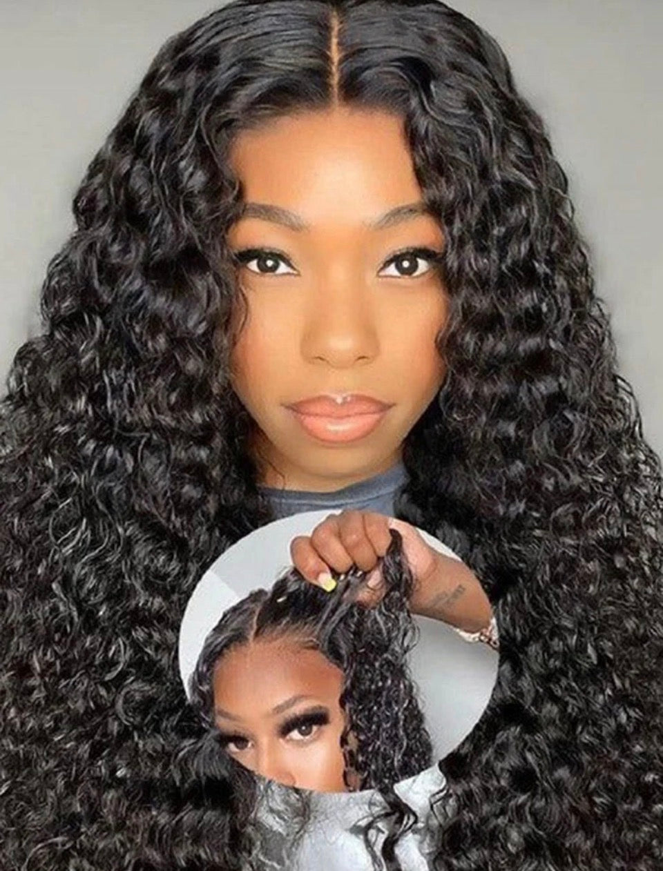 Precut lace wig water wave curls